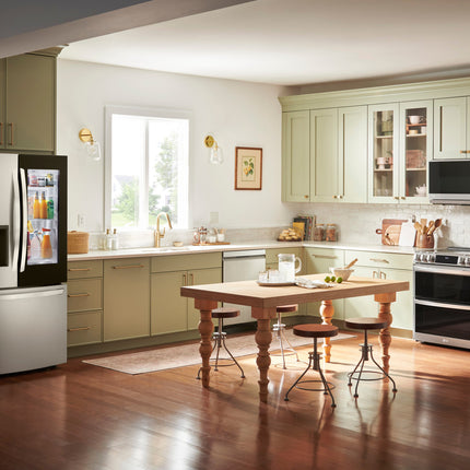 LG - 26 Cu. Ft. French Door Counter-Depth Smart Refrigerator with InstaView - Stainless steel