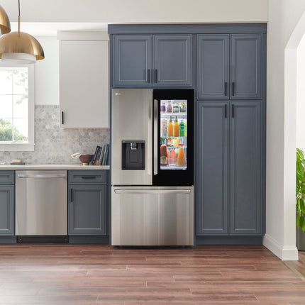 LG - 26 Cu. Ft. French Door Counter-Depth Smart Refrigerator with InstaView - Stainless steel