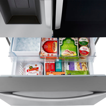 LG - 26 Cu. Ft. French Door Counter-Depth Smart Refrigerator with InstaView - Stainless steel