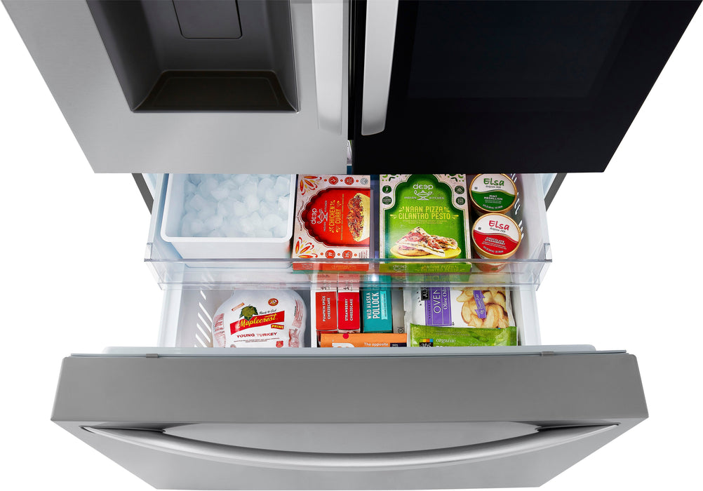 LG - 26 Cu. Ft. French Door Counter-Depth Smart Refrigerator with InstaView - Stainless steel