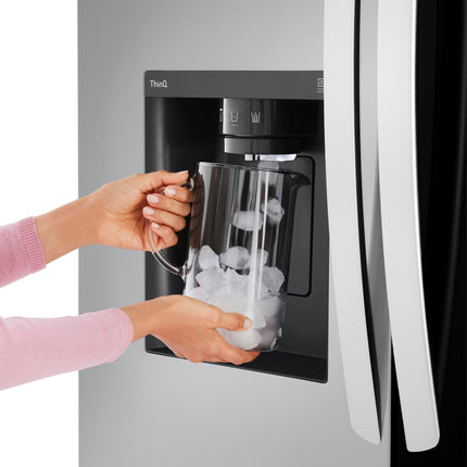 LG - 26 Cu. Ft. French Door Counter-Depth Smart Refrigerator with InstaView - Stainless steel