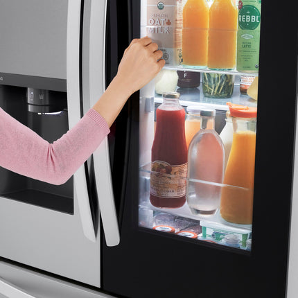 LG - 26 Cu. Ft. French Door Counter-Depth Smart Refrigerator with InstaView - Stainless steel