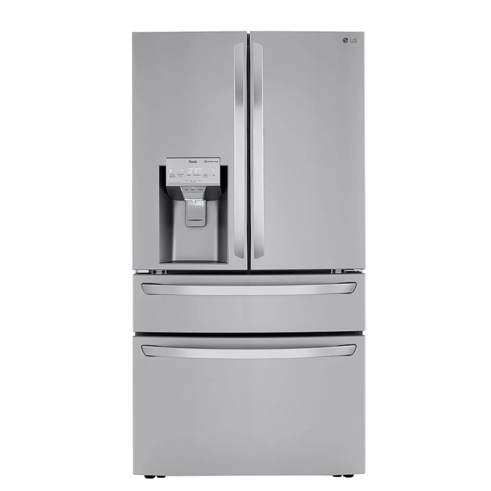 LG - 30 cu. ft. 4-Door French Door Refrigerator, Full Convert Drawer, Smart Cooling and Craft Ice, PrintProof Stainless Steel