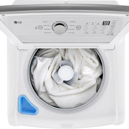 LG - 4.8 Cu. Ft. High-Efficiency Smart Top Load Washer with 4 Way Agitator and TurboDrum