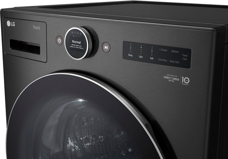LG - 5.0 cu. ft. Mega Capacity Smart Front Load Washer with AI DD® 2.0 Built-In Intelligence & TurboWash® 360°