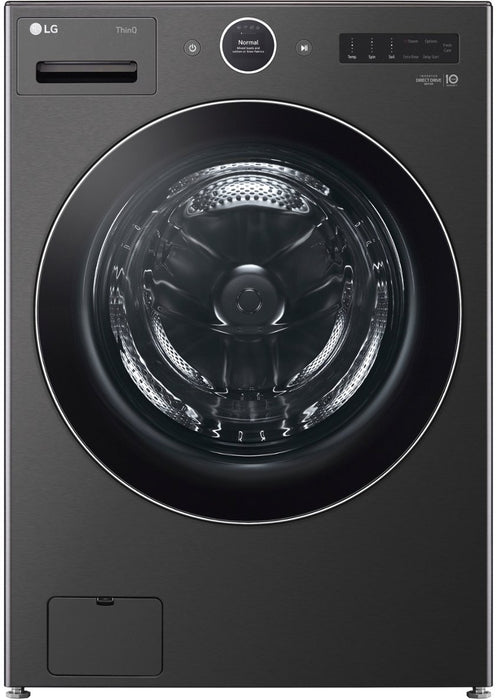 LG LG 5.2 Cu. ft. Mega Capacity Smart Wi-Fi Enabled Front Load Washer with TurboWash and Built- in - Black